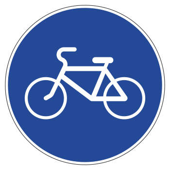 Дорожный знак 4.4.1 «Велосипедная дорожка или полоса для велосипедистов» (металл 0,8 мм, II типоразмер: диаметр 700 мм, С/О пленка: тип Б высокоинтенсивная)